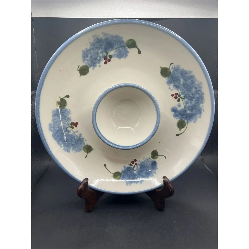 Vtg Dahlstedt Pottery Signed Stoneware Chip Dip Tray Platter Arkansas Monogram